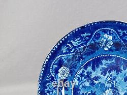 Meeting of Don Quixote & Sancho Panza Dark Blue Transferware 6 3/4 Inch Plate