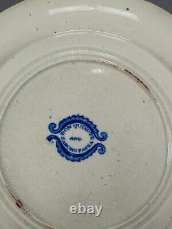Meeting of Don Quixote & Sancho Panza Dark Blue Transferware 6 3/4 Inch Plate