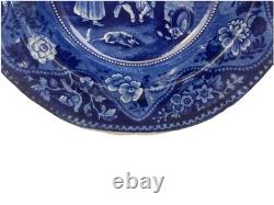 Meeting of Don Quixote and Sancho Panza Dark Blue Transferware 6 3/4 Inch Plate