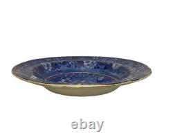 Meeting of Don Quixote and Sancho Panza Dark Blue Transferware 6 3/4 Inch Plate