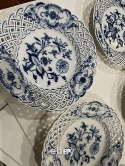 Meissen blue china dinner Set 6 Plates 19 Century Porcelain