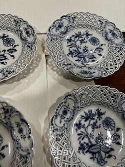 Meissen blue china dinner Set 6 Plates 19 Century Porcelain