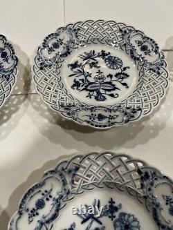 Meissen blue china dinner Set 6 Plates 19 Century Porcelain