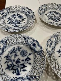 Meissen blue china dinner Set 6 Plates 19 Century Porcelain