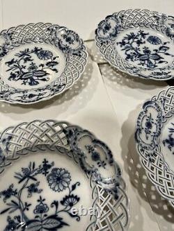 Meissen blue china dinner Set 6 Plates 19 Century Porcelain