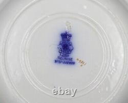 Melrose Flow Blue Scroll Edge Dinner Plate Set By (royal) Doulton Burslem 1898