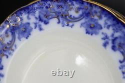 Melrose Flow Blue Scroll Edge Dinner Plate Set By (royal) Doulton Burslem 1898