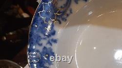 Melrose Flow Blue Scroll Edge Dinner Plate Set By (royal) Doulton Burslem 1898