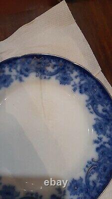 Melrose Flow Blue Scroll Edge Dinner Plate Set By (royal) Doulton Burslem 1898
