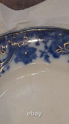 Melrose Flow Blue Scroll Edge Dinner Plate Set By (royal) Doulton Burslem 1898