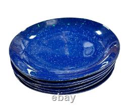 Merritt Melamine Speckled Nautical Pattern 11 Blue Dinner Plates Set Of 6