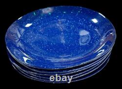 Merritt Melamine Speckled Nautical Pattern 11 Blue Dinner Plates Set Of 6