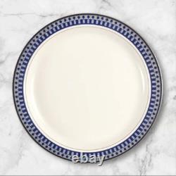 Mikasa Aztec Blue Salad & Dinner Plates Set of 8 Discontinued Excellent