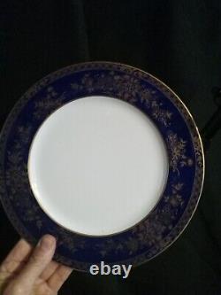 Mikasa Buckingham Cobalt Blue 2 Dinner Plate s 2 cups & Saucers unused
