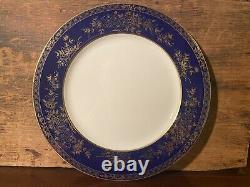 Mikasa Japan Bone China Buckingham Cobalt Blue & Gold Dinner Plate Set of 4