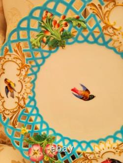 Minton Aesthetic Movement Celeste Blue Christopher Dresser Dinner Plate Bird HTF