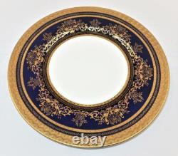 Minton China, Cobalt Blue Gold Encrusted H5278, Cabinet Dinner Plate, 10 5/8