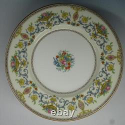 Minton China England Talbot B1124 Blue Scrolls 12 Dinner Luncheon Plates