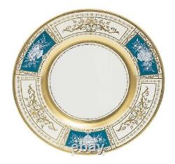 Minton China Pate sur Pate Panel & Embossed Gold Dinner Plate Signed L Wood