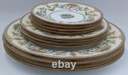 Minton England Talbot Blue Scrolls Set of Plates 4 dinner 4 salad 4 bread butter