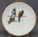 Minton Hand Painted 3 Blue Waxbill Birds & Gold 9 5/8 Inch Dinner Plate C. 1888