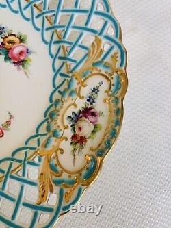 Minton Turquoise Handpainted Plate