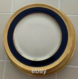 Mixed Lot Lenox J19K Cobalt Blue & Gold Encrusted Dinner/ Salad/ Dessert Plates