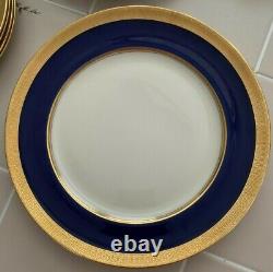 Mixed Lot Lenox J19K Cobalt Blue & Gold Encrusted Dinner/ Salad/ Dessert Plates