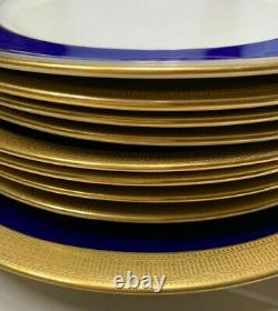 Mixed Lot Lenox J19K Cobalt Blue & Gold Encrusted Dinner/ Salad/ Dessert Plates