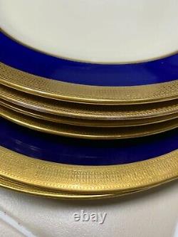 Mixed Lot Lenox J19K Cobalt Blue & Gold Encrusted Dinner/ Salad/ Dessert Plates