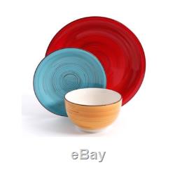 Modern Dinnerware Set 24 Piece 8 Bowls Dinner Dessert Plates Color Taco S