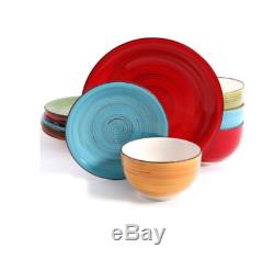 Modern Dinnerware Set 24 Piece 8 Bowls Dinner Dessert Plates Color Taco S