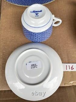 Mottahedeh Blue Lace Dinner 10 Salad 8 1/2 Bread 7 Cup Saucer Old Stock