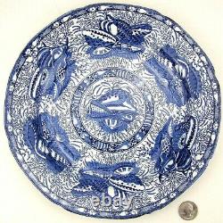 Mottahedeh TORQUAY Winterthur 10.5 Dinner Plate Blue Transferware Shells