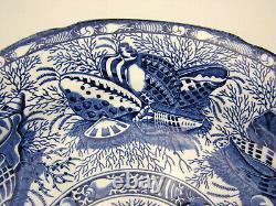 Mottahedeh TORQUAY Winterthur 10.5 Dinner Plate Blue Transferware Shells