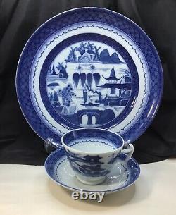 Mottahedeh Vista Alegre Blue Canton Dinner Plate Cup & Saucer (8) Sets Pristine