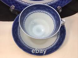 Mottahedeh Vista Alegre Blue Canton Dinner Plate Cup & Saucer (8) Sets Pristine