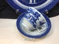 Mottahedeh Vista Alegre Blue Canton Dinner Plate Cup & Saucer (8) Sets Pristine