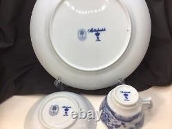 Mottahedeh Vista Alegre Blue Canton Dinner Plate Cup & Saucer (8) Sets Pristine