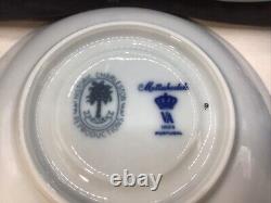 Mottahedeh Vista Alegre Blue Canton Dinner Plate Cup & Saucer (8) Sets Pristine