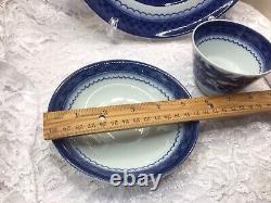 Mottahedeh Vista Alegre Blue Canton Dinner Plate Cup & Saucer (8) Sets Pristine