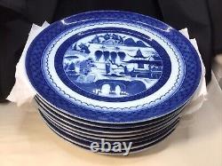 Mottahedeh Vista Alegre Blue Canton Dinner Plate Cup & Saucer (8) Sets Pristine