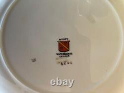 Myott Staffordshire #4744 Blue Floral Dinner Plate Vintage Signed P. Granet RARE