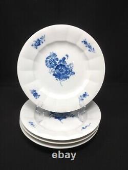 NEAR MINT! Six 10 Dinner Plates ROYAL COPENHAGEN Blue Flowers Ribbed