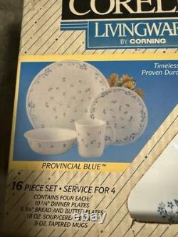 NEW CORELLE Provincial Blue 16 Piece Set Vintage Corningware. Unopened