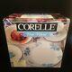 NEW Corelle Blue Velvet Rose Swirl By Corning Dinnerware 20 pc Set Service 4