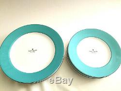 NEW Kate Spade Rutherford Circle 8 Pc Set Salad/Dinner Plates Turquoise