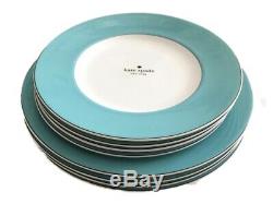 NEW Kate Spade Rutherford Circle 8 Pc Set Salad/Dinner Plates Turquoise