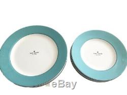 NEW Kate Spade Rutherford Circle 8 Pc Set Salad/Dinner Plates Turquoise