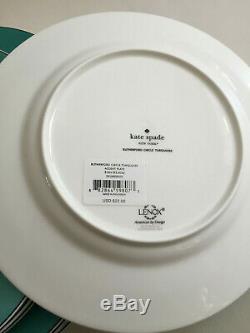 NEW Kate Spade Rutherford Circle 8 Pc Set Salad/Dinner Plates Turquoise